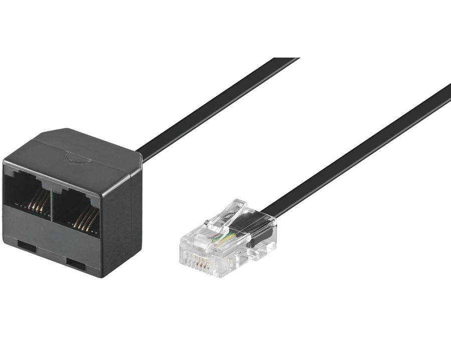 ISDN forlænger - RJ45(8P4C) han > 2x RJ45(8P4C) hun (20cm)
