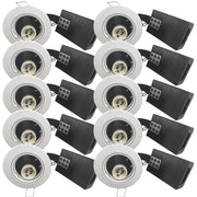 10 stk Indbygningsspot GU10 - mat hvid