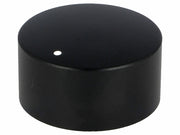 Drejeknap, Sort alu. - Ø35x19mm, Hvid prik, 6mm rillet aksel