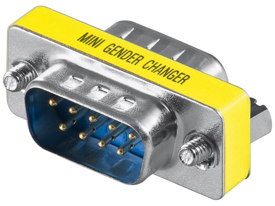 D-SUB mellemled - 2 x 9pol han, Kort version