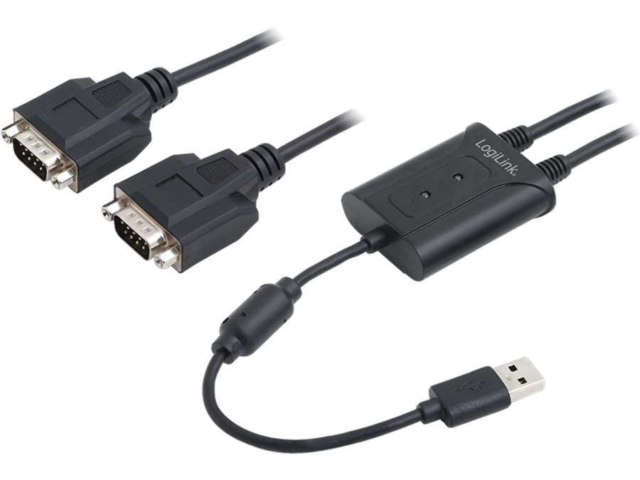 USB 2.0 til 2 x Seriel RS232 konverter