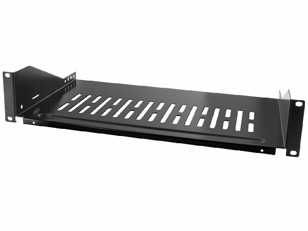 19" Hylde til rack skabe, D:400mm, Sort