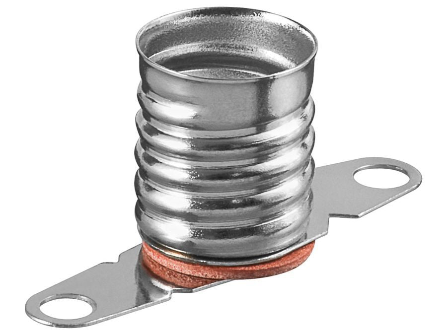 Fatning til E10 pære - Med loddeflige