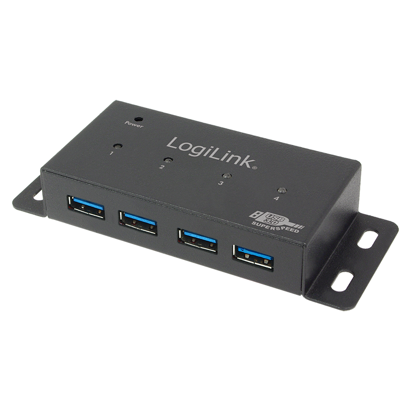 USB 3.0 HUB - 4 port inkl. Strømforsyning (3,5A) til montage
