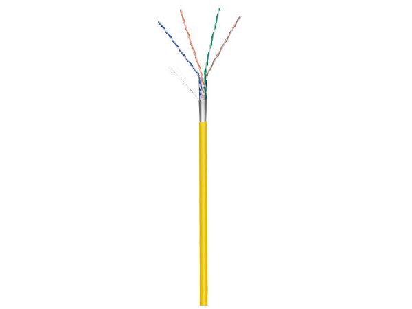 FTP netværkskabel - CAT5e, trådet CCA, GUL (100m)