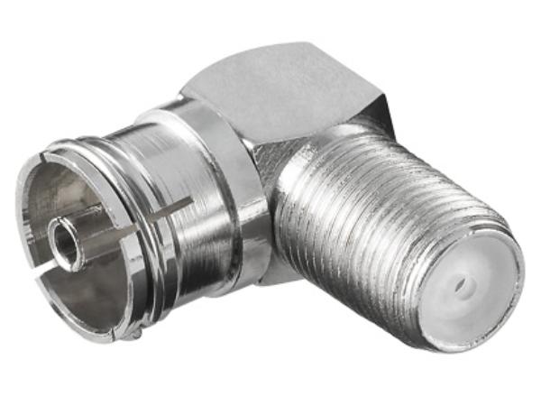 F hun til COAX(TV) hun - 90° metal