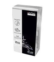 7 meter udendørs LED julelyskæde - Batteri, timer, 96 LED, kold hvid