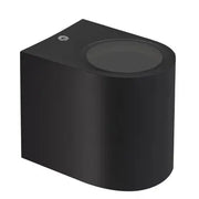 Sort udendørs væglampe med GU10 fatning og IP54 be