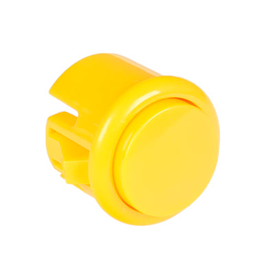 Arkade mini trykkontakt med mikroswitch - OFF-(ON), Gul