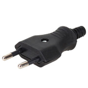 Flad EU stikprop uden jord - sort