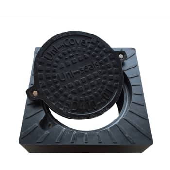 Uni-Cover 315 mm karm/dæksel m/lås, firk., fast, 40 t, komposit