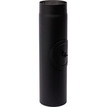 130 mm Metalbestos Sorte røgrør længde 500 mm med renseklap