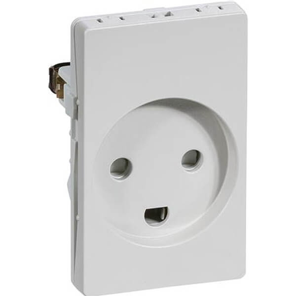 Fuga Stikkontakt 1½modul 2-pol med jord lysegrå