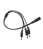 DC kabel 3-vejs splitter - 5V-48V, sort