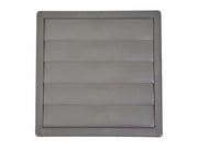 Ventilationsrist m. lukkespjæld - 170x170mm Ø125mm, Grå