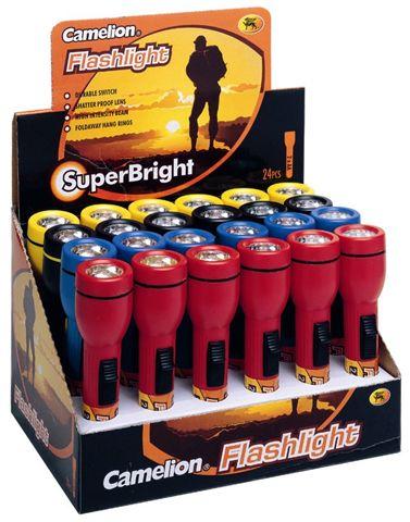 Display (24stk) stavlygte 14cm f/2xAA ass. farver