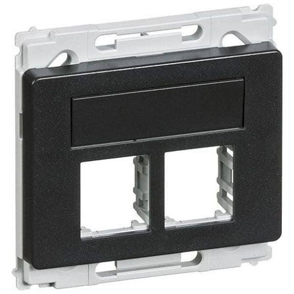 Opus 66 Dataudtag Lige F 2XRJ45 Koksgrå