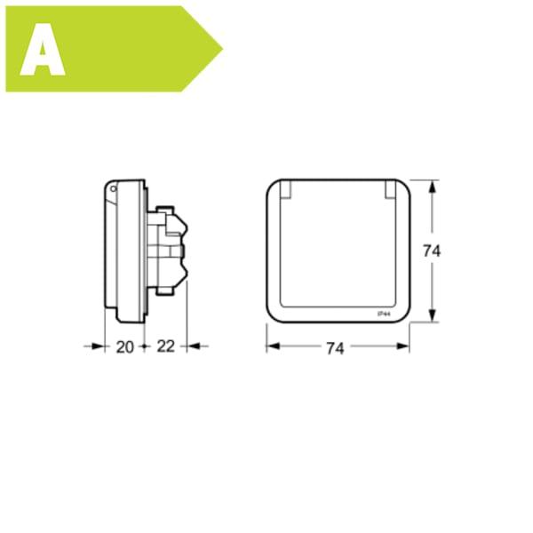 OPUS74 STIKK 2P+PINDJ IP44 LG