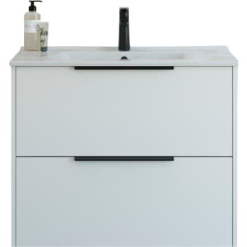 81 cm  Mido+ Classic møbelsæt med Amber vask, glat, hvid mat