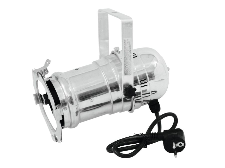 PAR30 lampehus - Krom, E27, kabel m. stik