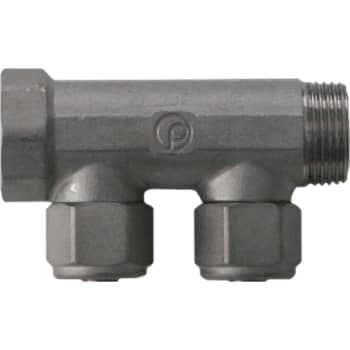 3/4" x 15 mm 2-grens CC35 fordelerrør messing TEA belægning m/kobl.