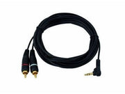 Audiokabel - 3,5mm 90° st. JACK han > 2 x Phono han (3m)