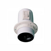 Kronefatning m/afbryder E27 inkl. ring hvid