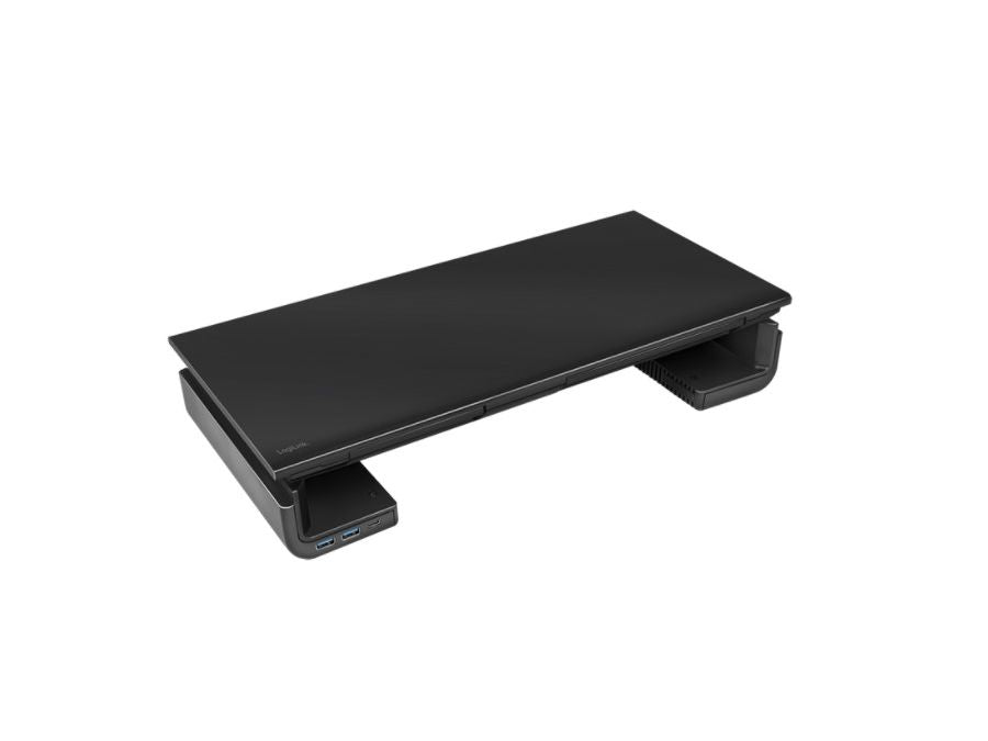Monitorstand m. USB hub - 420-520mm, foldbar, USB 3.0+USB-C