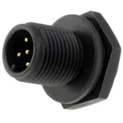 M12 rundfatning - 4pol han, til kabinet (IP68)