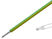 Silikoneledning - 0,5mm² trådet, 180°C Grøn/gul (metervare)