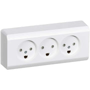Opus 66 stikkontakt udvendig tripel hvid