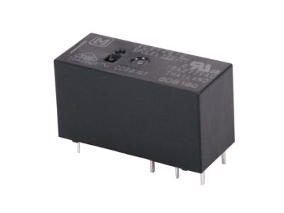 Vertikalt relæ - 12VDC 16A, 1 x skifte (SPDT), 8-ben 5mm