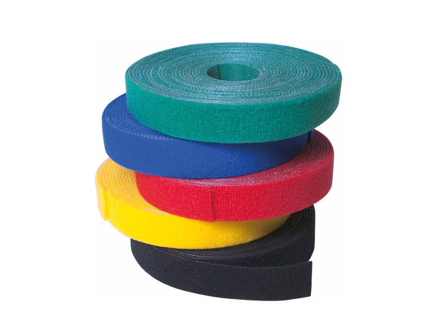 Velcro kabeltape - 16mm bredde, Sort (4m)
