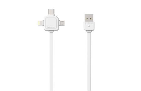 USB LADEKABEL 3-I-1 HVID