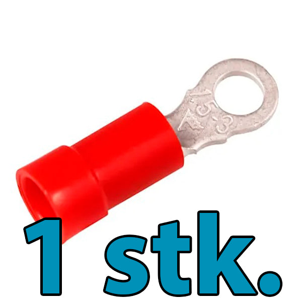 Isoleret Ringkabelsko 0,5-1,5 mm² rød M6 - 1 stk.