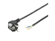 Strømkabel - 90° CEE7/7 til løs ende, 3x1mm², Sort (3m)