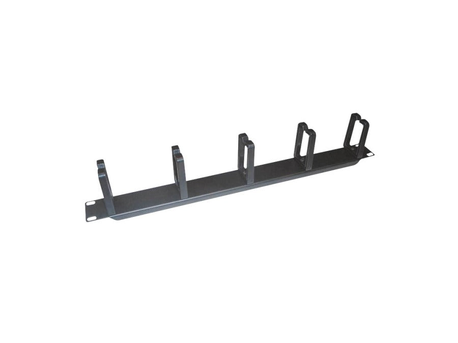 19" Kabelholder med 5 drejelige beslag, 1U, Sort