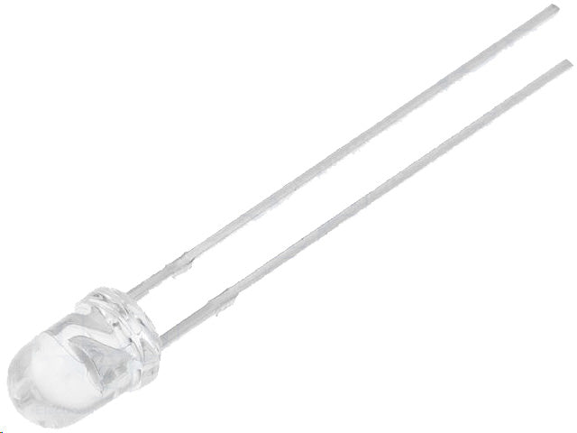 4mm HB LED - Rund, Kold Hvid vandklar (7000mcd 30°)