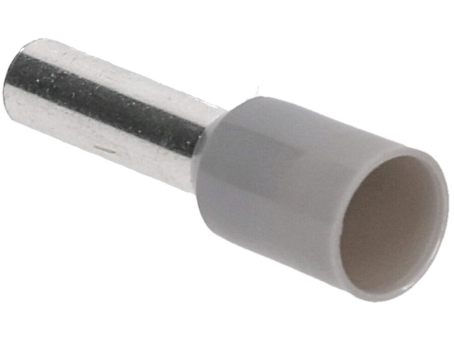 Isoleret ledningsende-tylle - 4mm² 10mm, Grå (50 stk.)
