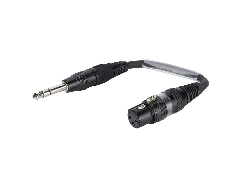 Prof. adapterkabel - XLR hun til 6,35mm st. JACK han (0,15m)
