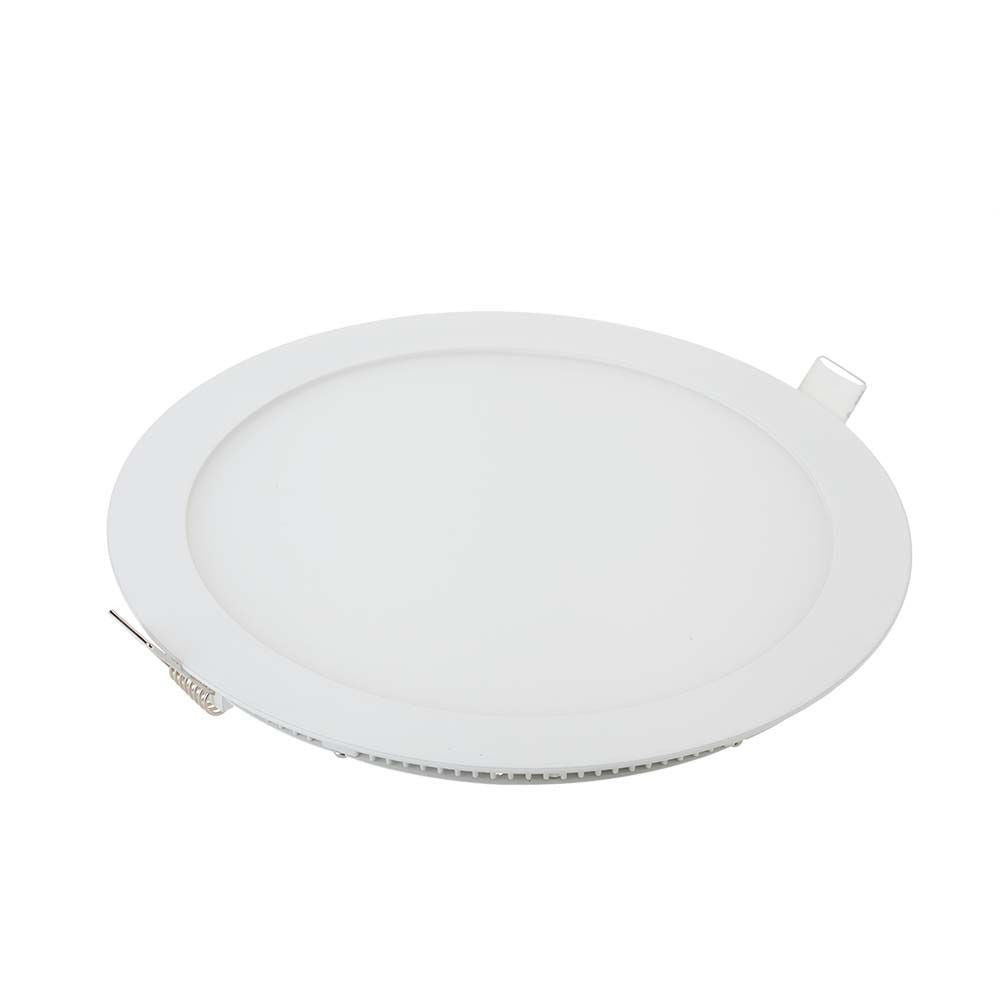 V-Tac 6W LED Indbygningspanel - Hul: Ø10,5 cm, Mål: Ø12 cm, 230V, Erstatter 45W, 420lm, RA80