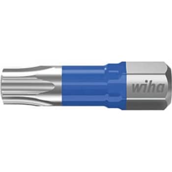 Wiha T-slagbits 25 mm blå 1/4", TORX® T20, 5 stk i boks
