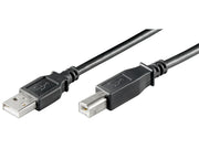 USB 2.0 kabel - A han til B han, Sort, HQ (1m)