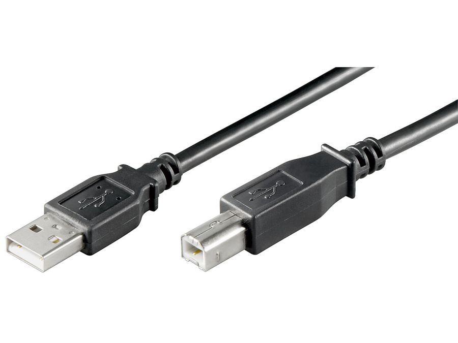USB 2.0 kabel - A han til B han, Sort, HQ (1m)