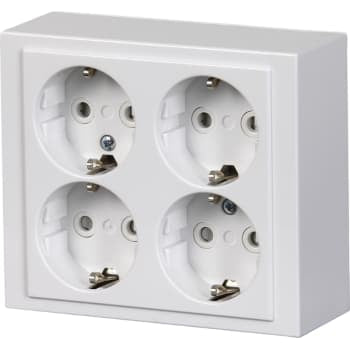 ABB UDVENDIG 4-DOBBELT STIKKONTAKT HVID