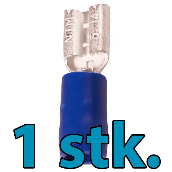 Isoleret spademuffe 1,5-2,5 mm² blå 6,3x0,8 - 1 stk.