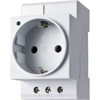 Stikdåse Schuko med LED, til din-skinnemontering