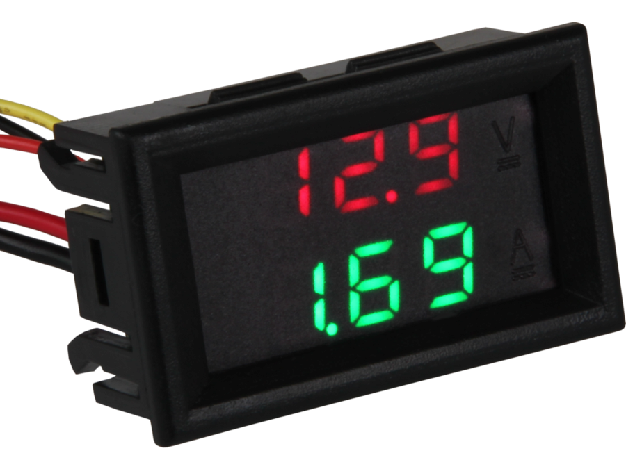 Digital strøm- og spændings-panelmeter - 0-9,99A / 0-99V