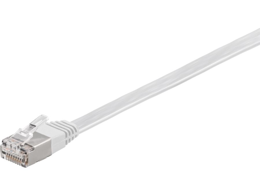 FTP netværkskabel, FLAD - 2xRJ45, CAT6, Hvid (3m)