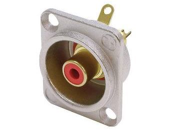 Neutrik - RCA(Phono) fatning til kabinet, RØD